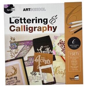 Calligraphy Lettering Writing Kit Spice Box Art School Pencil Pen Ink Pad NIB